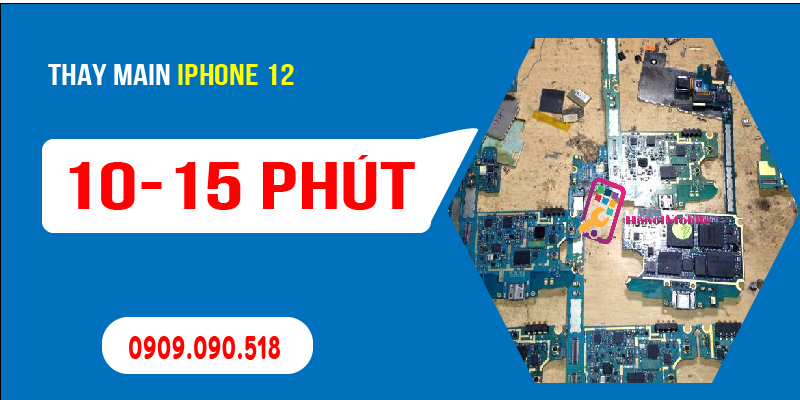 Hình 2: Thay main iphone 12 nhanh chóng tại HanoiMobile chỉ mất 10 phút 